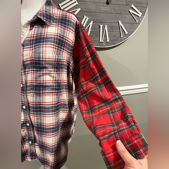 Women's American Eagle Plaid Flannel Button Down Long Sleeve Shirt - Siz… - Picture 10 of 15